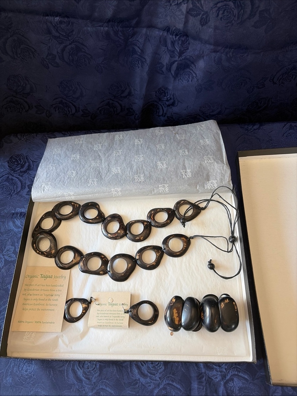 Organic Tagua Tree Nut Necklace, Bracelet, Earrings Set